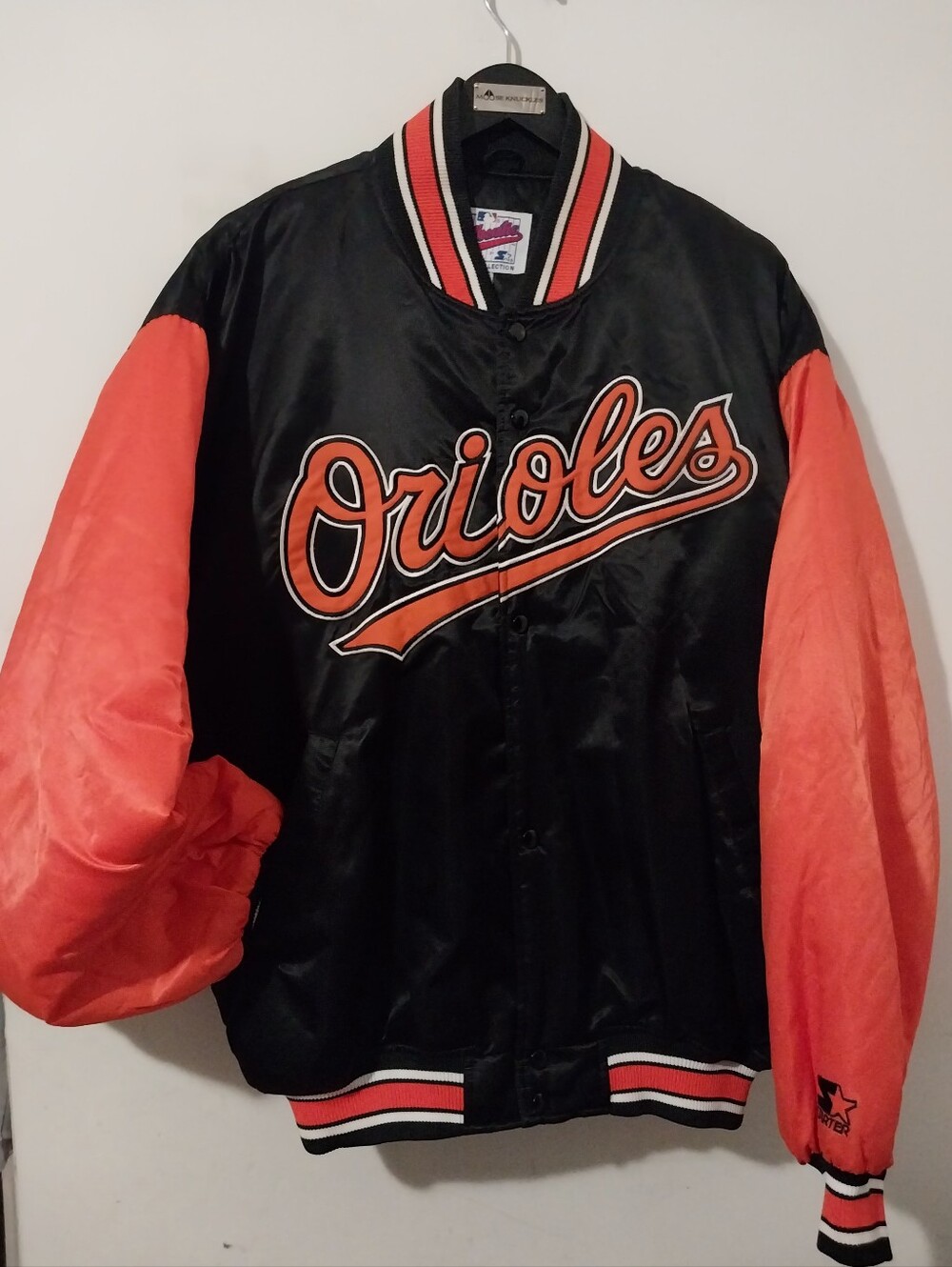 Starter Vtg. 90's Baltimore Orioles Puffer Satin Black Orange Size 2xl